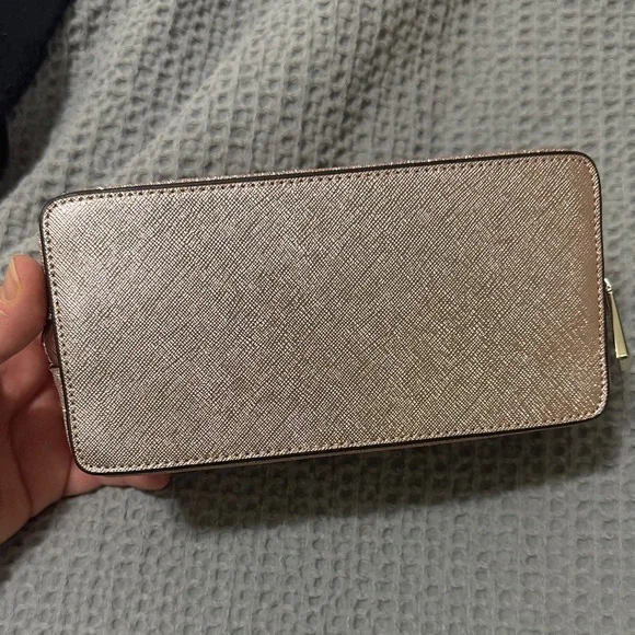Kate Spade Metallic Rose Gold Cosmetic Case - Picture 3 of 4